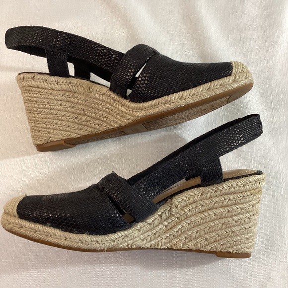 Lauren Ralph Lauren Women’s Slingback Black Fabric Espadrille Wedges Size 8 - Picture 9 of 13